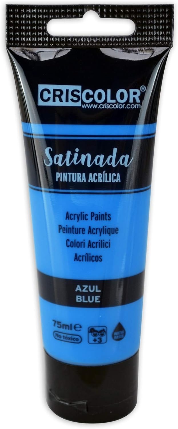 Criscolor | Set de pintura acrilica de 6 colores para lienzos y manualidades, surtido, 75 ml (Paquete de 6)