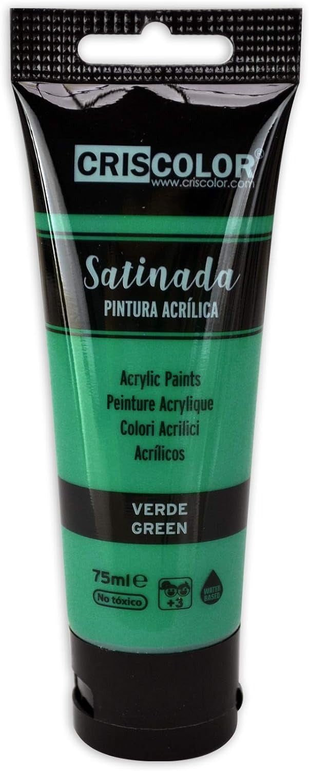 Criscolor | Set de pintura acrilica de 6 colores para lienzos y manualidades, surtido, 75 ml (Paquete de 6)