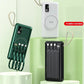 Power bank con carga inalámbrica y cables